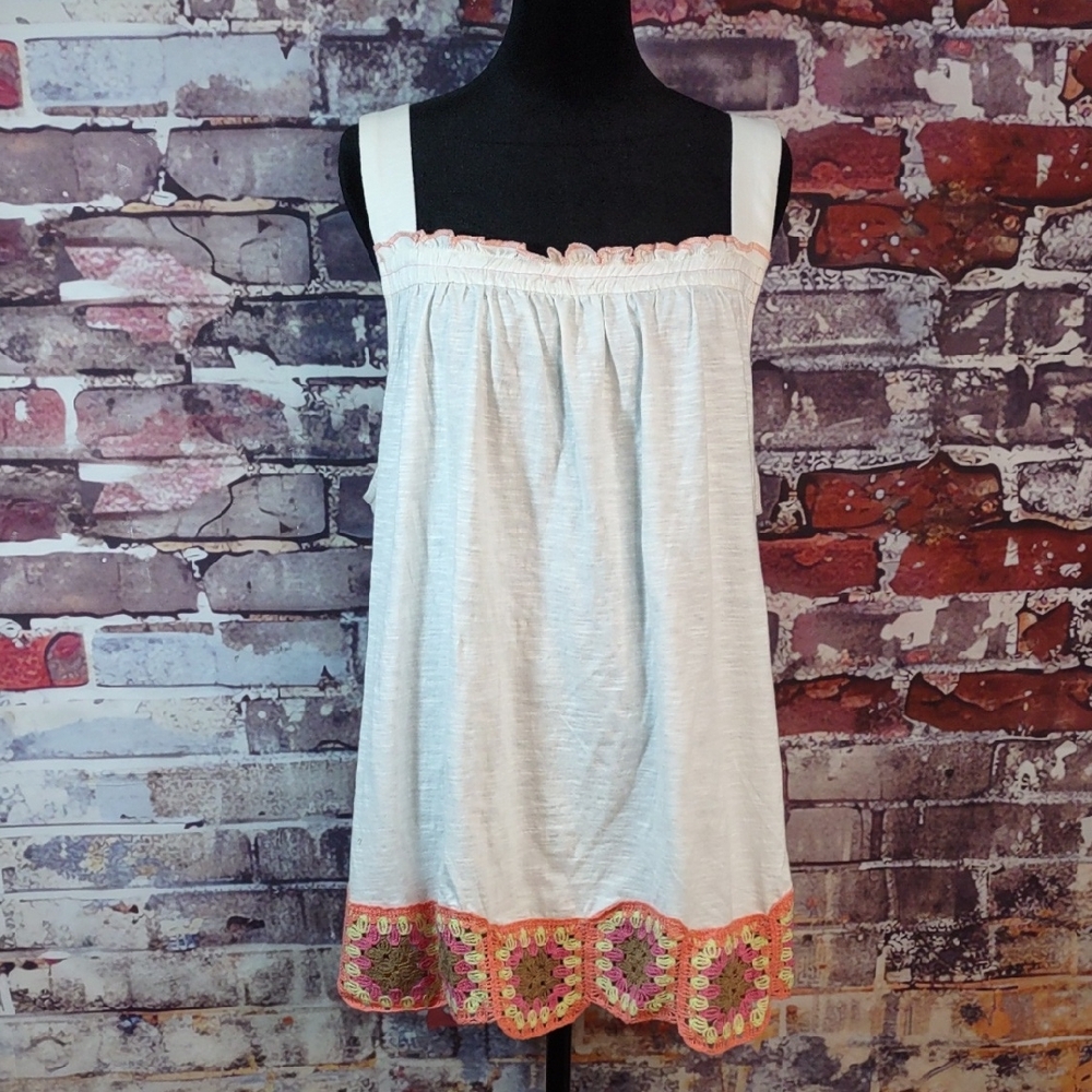 Democracy Crochet Trimmed Tank
